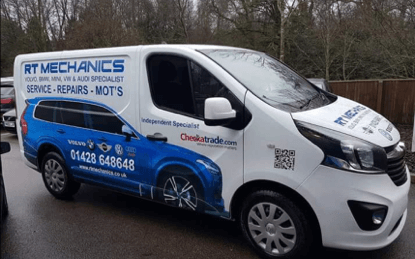 contact details on white van